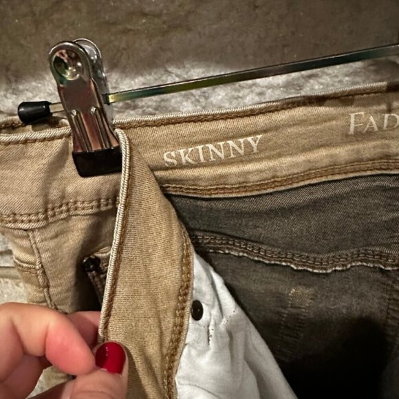 Faded Glory Skinny Jeans Mid-Rise Classic Five-Pockets Style Beige Women's US 10 - Picture 6 of 8
